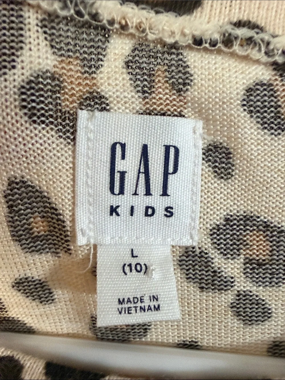GAP Girls Leopard Print Long Sleeve Dress in Beige, Tan & Black